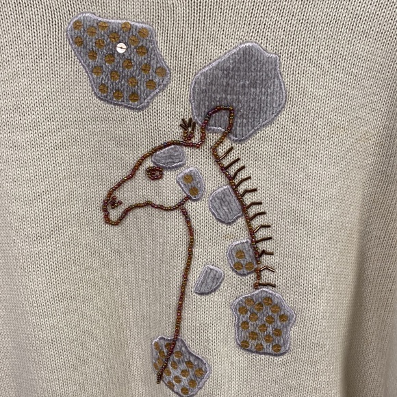 Vintage Storybook Knits cardigan sweater called Giraffe Language size large - Picture 9 of 11
